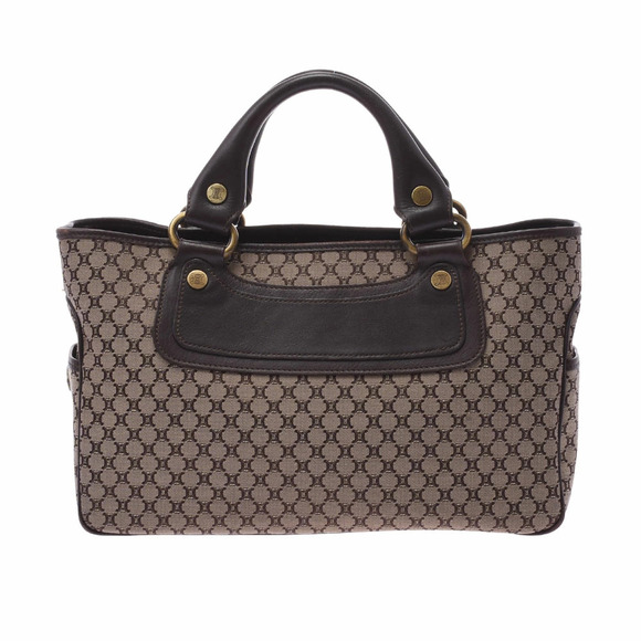 Celine Handbags - CELINE Boogie Bag Macadam Brown Jacquard Leather Handbag